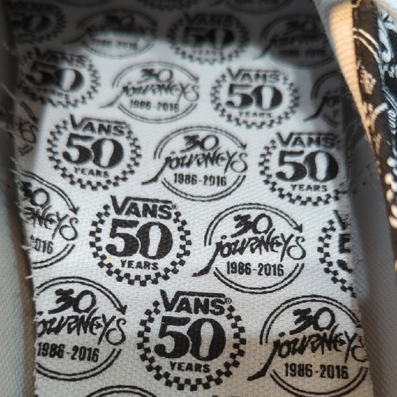 Vans Black and White 50 Years/30 Years Journeys Pattern Sneakers - Picture 14 of 16